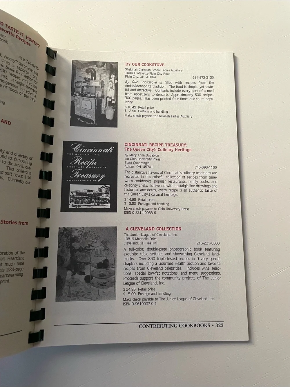 Vintage 1996 Best of The Best Ohio cookbook state recipes